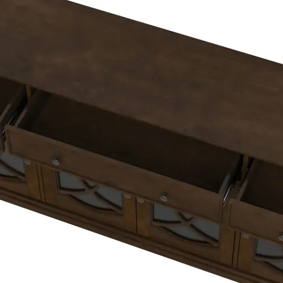 Wood And Glass 4-Door Media Cabinet-Kirkland's Home Flash Sale
