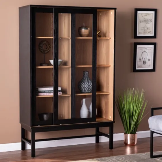 Wood And Glass 8-Shelf Cabinet-Kirkland's Home Hot