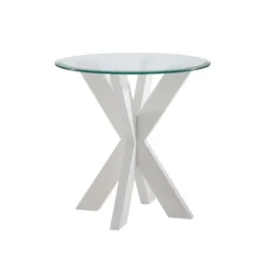 Wood And Glass Top X-Base Accent Table-Kirkland's Home Store