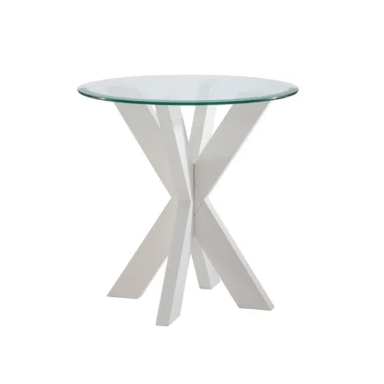 Wood And Glass Top X-Base Accent Table-Kirkland's Home Store