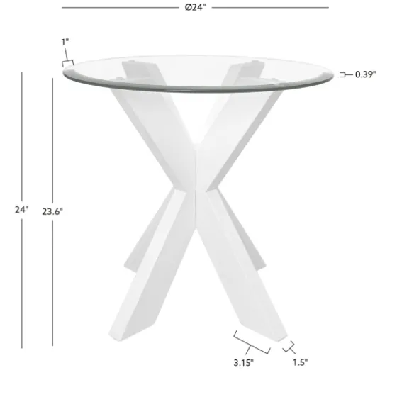 Wood And Glass Top X-Base Accent Table-Kirkland's Home Store
