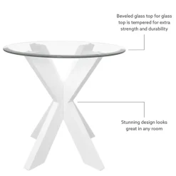 Wood And Glass Top X-Base Accent Table-Kirkland's Home Store