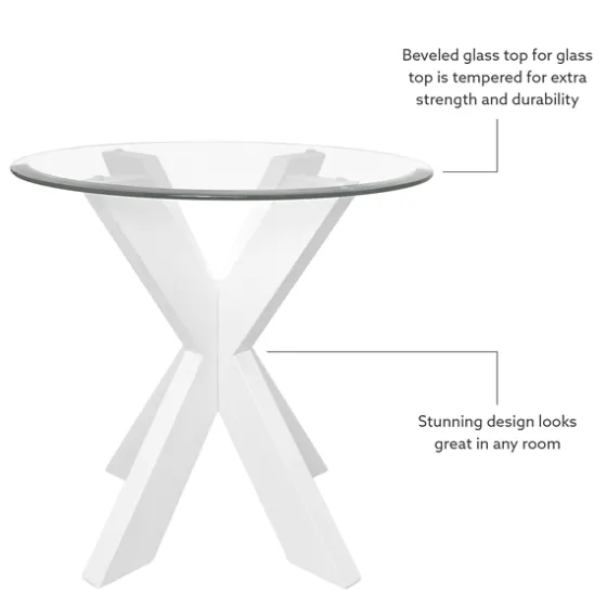 Wood And Glass Top X-Base Accent Table-Kirkland's Home Store