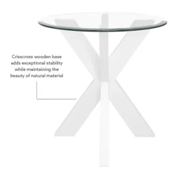 Wood And Glass Top X-Base Accent Table-Kirkland's Home Store