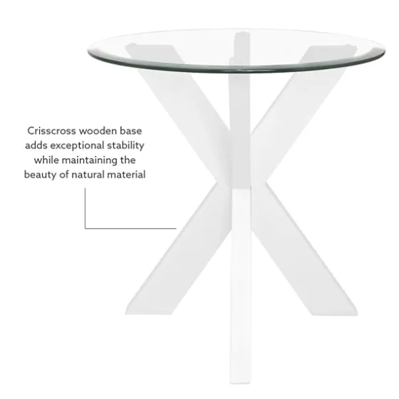 Wood And Glass Top X-Base Accent Table-Kirkland's Home Store