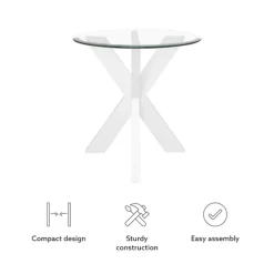Wood And Glass Top X-Base Accent Table-Kirkland's Home Store