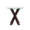 Wood And Glass Top X-Base Accent Table-Kirkland's Home Discount