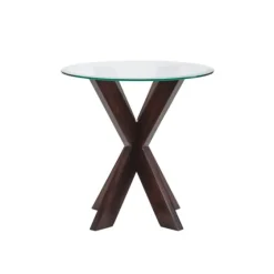 Wood And Glass Top X-Base Accent Table-Kirkland's Home Discount