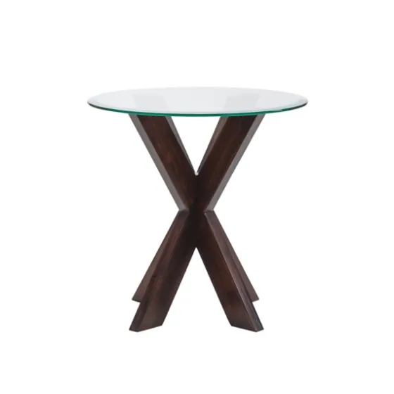 Wood And Glass Top X-Base Accent Table-Kirkland's Home Discount