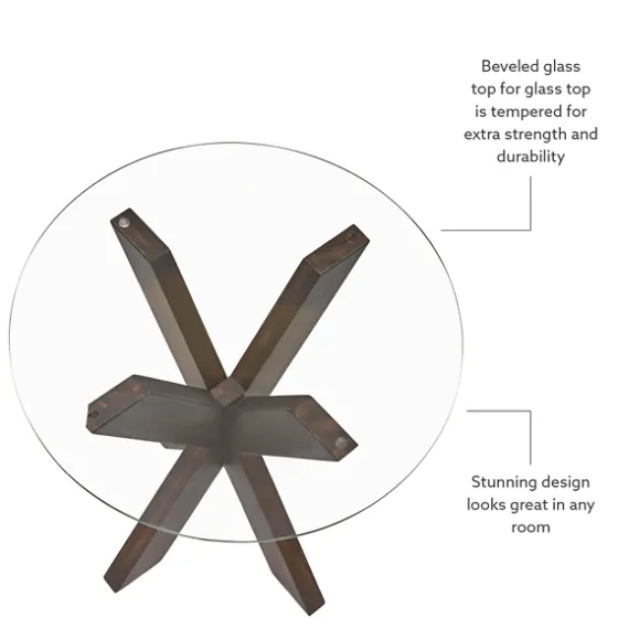 Wood And Glass Top X-Base Accent Table-Kirkland's Home Discount