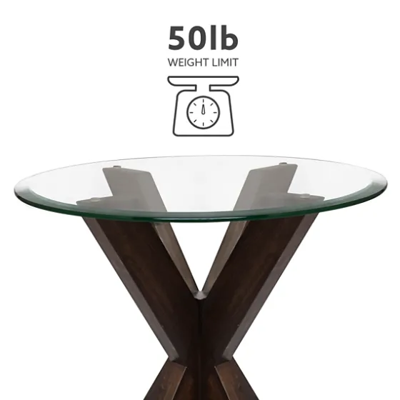 Wood And Glass Top X-Base Accent Table-Kirkland's Home Discount