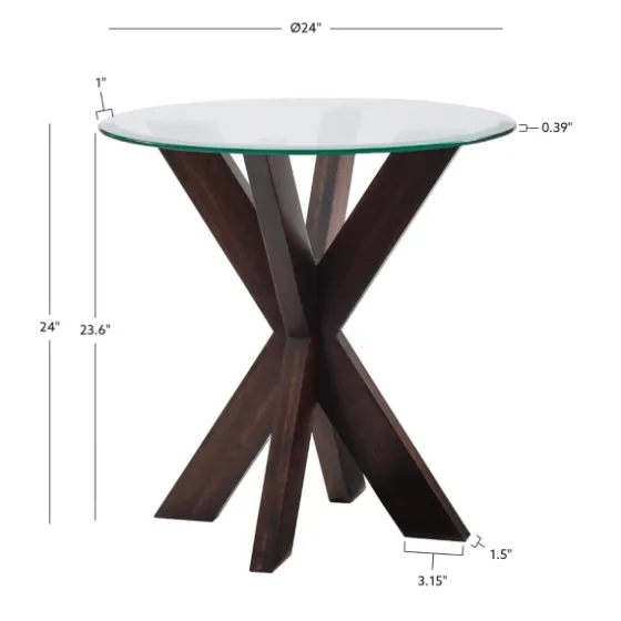 Wood And Glass Top X-Base Accent Table-Kirkland's Home Discount