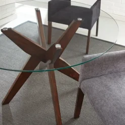 Wood And Glass X-Base Dining Table-Kirkland's Home Sale