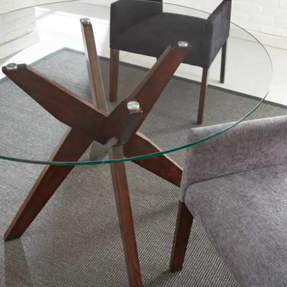 Wood And Glass X-Base Dining Table-Kirkland's Home Sale