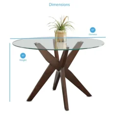 Wood And Glass X-Base Dining Table-Kirkland's Home Sale