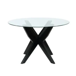 Wood And Glass X-Base Dining Table-Kirkland's Home Discount