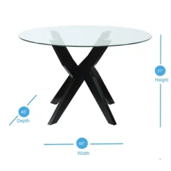 Wood And Glass X-Base Dining Table-Kirkland's Home Discount