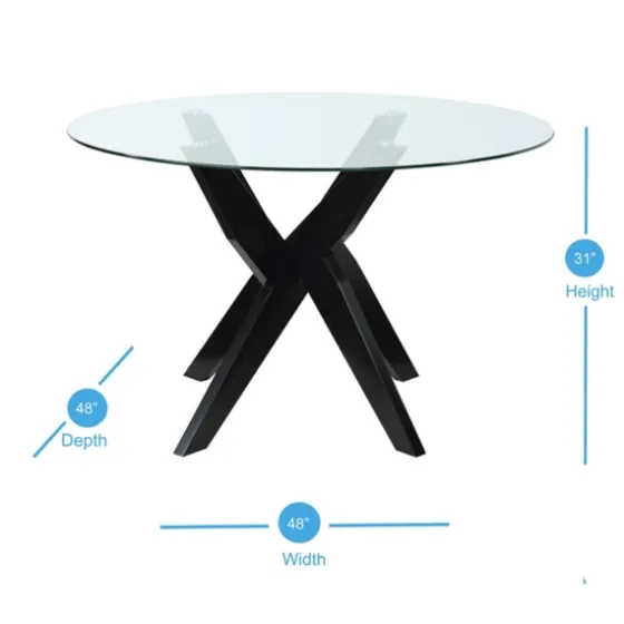 Wood And Glass X-Base Dining Table-Kirkland's Home Discount