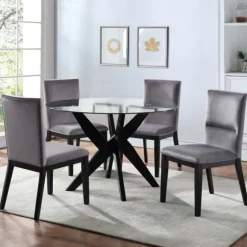 Wood And Glass X-Base Dining Table-Kirkland's Home Discount