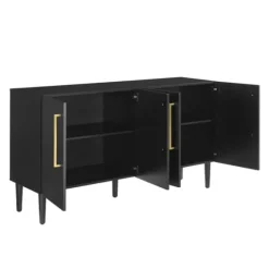 Wood And Gold 4-Door Cabinet-Kirkland's Home New