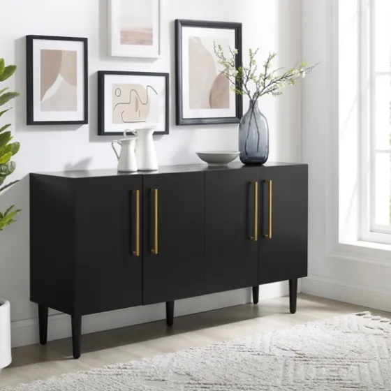 Wood And Gold 4-Door Cabinet-Kirkland's Home New