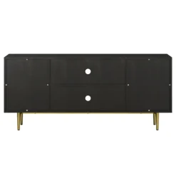 Wood And Gold Paneled 2-Door Tv Stand-Kirkland's Home Sale