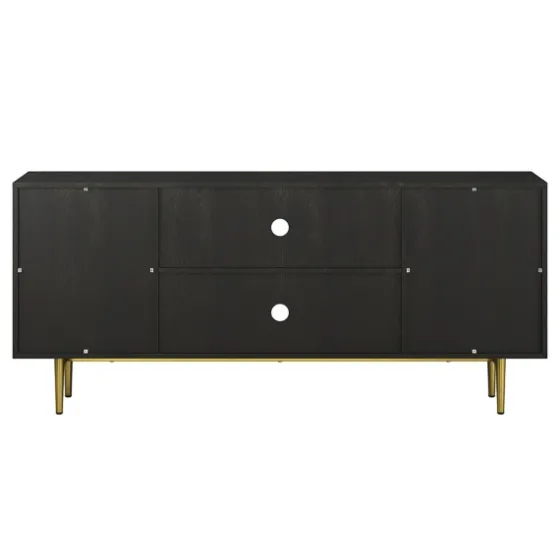 Wood And Gold Paneled 2-Door Tv Stand-Kirkland's Home Sale