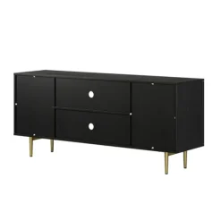 Wood And Gold Paneled 2-Door Tv Stand-Kirkland's Home Sale