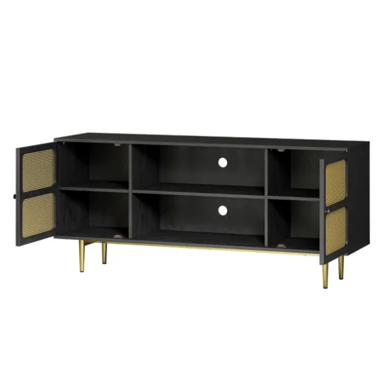 Wood And Gold Paneled 2-Door Tv Stand-Kirkland's Home Sale