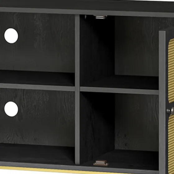 Wood And Gold Paneled 2-Door Tv Stand-Kirkland's Home Sale