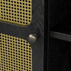 Wood And Gold Paneled 2-Door Tv Stand-Kirkland's Home Sale