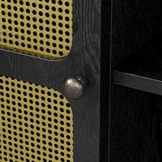 Wood And Gold Paneled 2-Door Tv Stand-Kirkland's Home Sale
