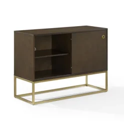 Wood And Gold Record Storage Media Cabinet-Kirkland's Home Store