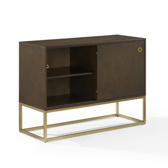 Wood And Gold Record Storage Media Cabinet-Kirkland's Home Store