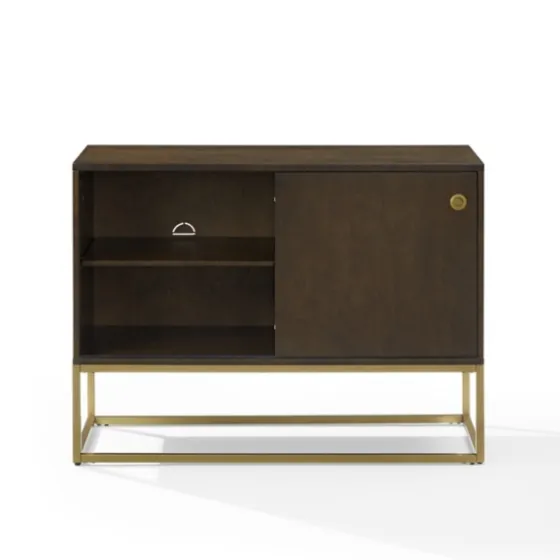 Wood And Gold Record Storage Media Cabinet-Kirkland's Home Store