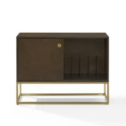 Wood And Gold Record Storage Media Cabinet-Kirkland's Home Store
