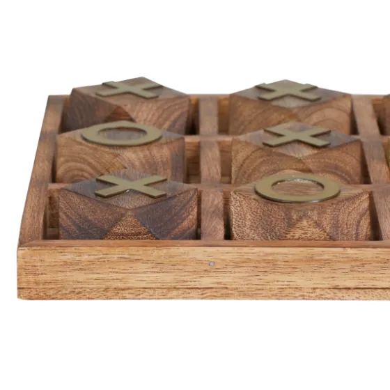 Wood And Gold Tic Tac Toe Game Set-Kirkland's Home Sale