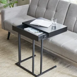 Wood And Metal C-Frame Accent Table-Kirkland's Home Discount