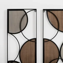 Wood And Metal Circle Panel Wall Plaques, Set Of 3-Kirkland's Home Fashion