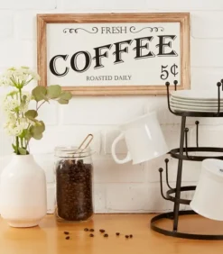 Wood And Metal Coffee Framed Plaque-Kirkland's Home Shop