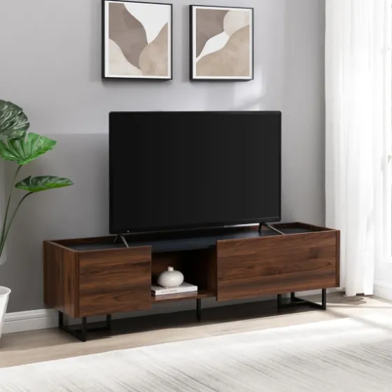 Wood And Metal 2-Door Media Console-Kirkland's Home Flash Sale