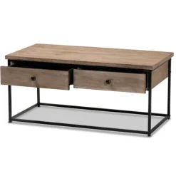 Wood And Metal 2-Drawer Coffee Table-Kirkland's Home Cheap