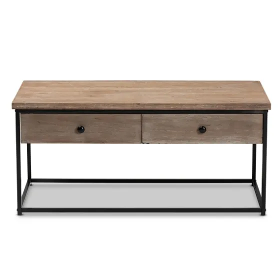 Wood And Metal 2-Drawer Coffee Table-Kirkland's Home Cheap