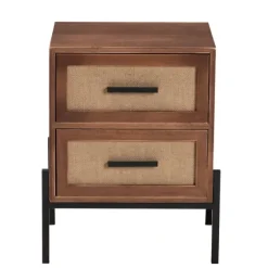 Wood And Metal 2-Drawer Nightstand-Kirkland's Home Cheap
