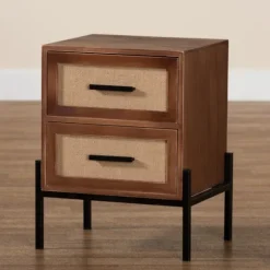 Wood And Metal 2-Drawer Nightstand-Kirkland's Home Cheap