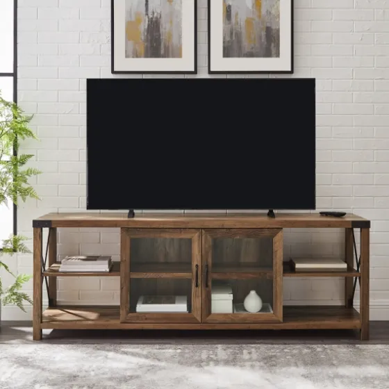 Wood And Metal Farmhouse Tv Stand-Kirkland's Home Flash Sale