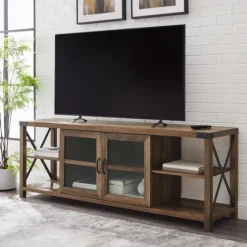 Wood And Metal Farmhouse Tv Stand-Kirkland's Home Flash Sale
