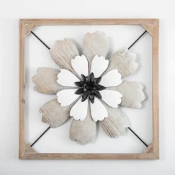 Wood And Metal Flower I Framed Wall Plaque-Kirkland's Home Shop