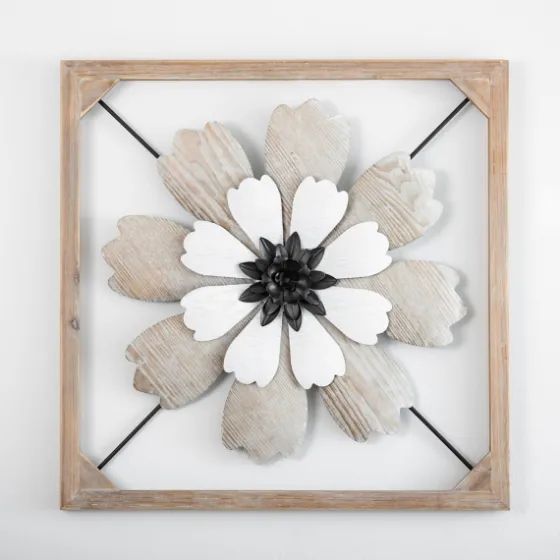 Wood And Metal Flower I Framed Wall Plaque-Kirkland's Home Shop