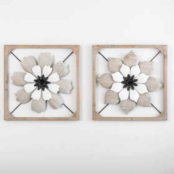 Wood And Metal Flower I Framed Wall Plaque-Kirkland's Home Shop